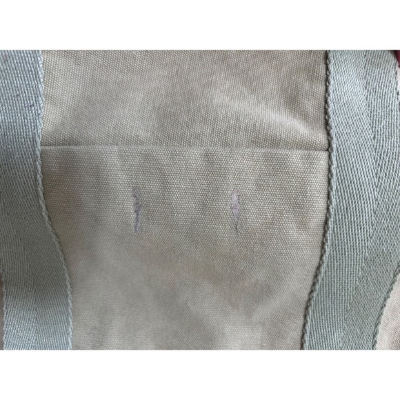 MARGOT New York Sloane Tote Beach Bag Tan Light Green Strap Canvas - Picture 9 of 9